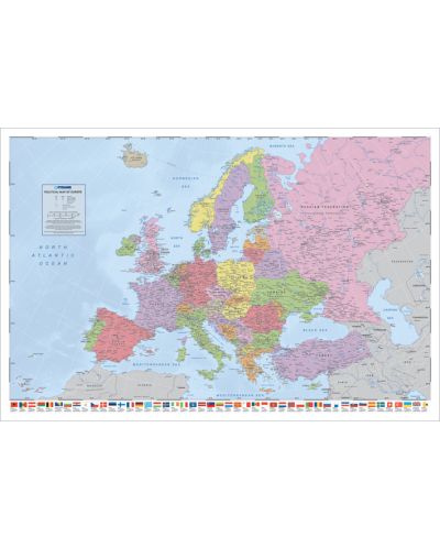 Макси плакат Pyramid - Political Map of Europe (Flags) - 1