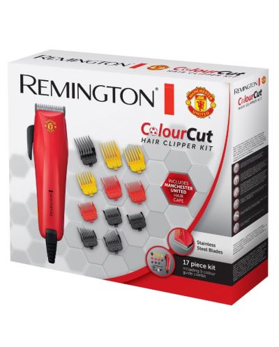 Машинка за подстригване Remington - Manchester United,HC5038, 1.5-25mm, червена - 3