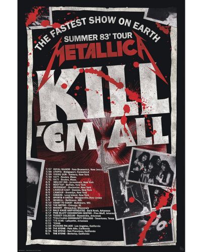 Макси плакат GB eye Music: Metallica - Kill'Em All (Tour 1983) - 1