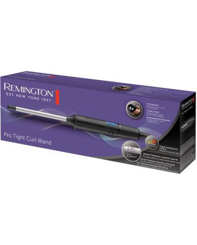 Маша за коса Remington - Pro Tight Curl Wand, CI6X10, 220°C, 10 mm, черна - 4