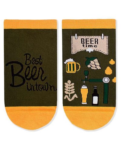 Мъжки чорапи Pirin Hill - Beer Time Sneaker, размер 43-46, кафяви - 1