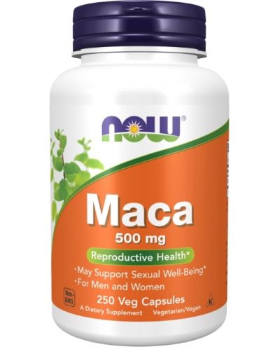 Maca, 500 mg, 250 капсули, Now - 1