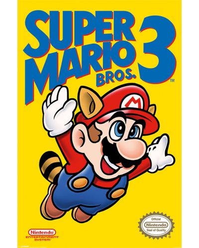 Макси плакат Pyramid - Super Mario Bros. 3 (NES Cover) - 1
