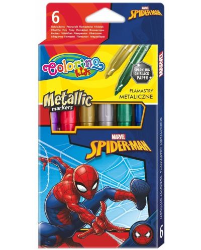 Маркери Colorino Marvel - Spider-Man, 6 цвята - 1