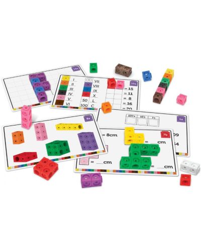 Математически кубчета за сглобяване Learning Resources - Stem, 100 части - 1