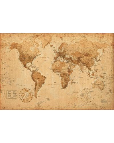 Макси плакат GB eye Educational: World Map - Antique Style - 1