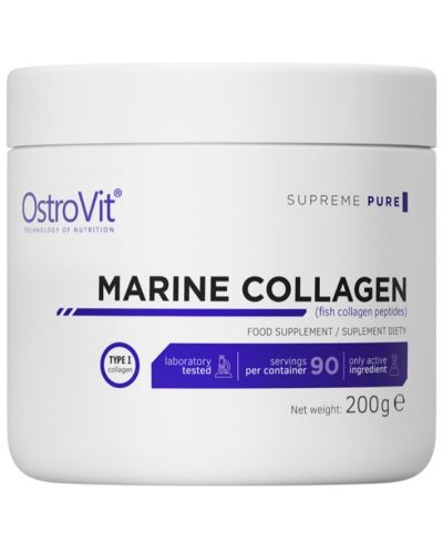 Marine Collagen, неовкусен, 200 g, OstroVit - 1