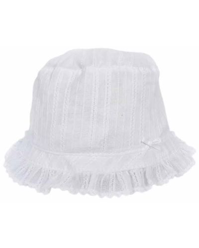 Лятна шапка с периферия - Размер 41 cm, 4-6 m, Бяла с фигури