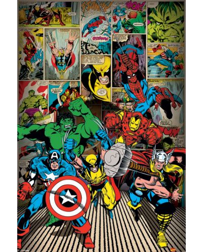 Макси плакат Pyramid - Marvel Comics (Here Come The Heroes) - 1