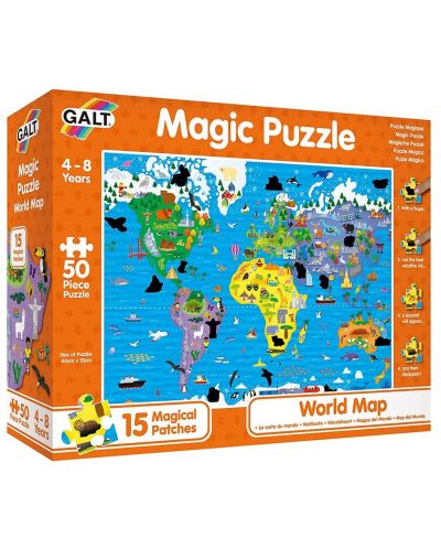 Магически пъзел Galt - Карта на света, 50 части - 1