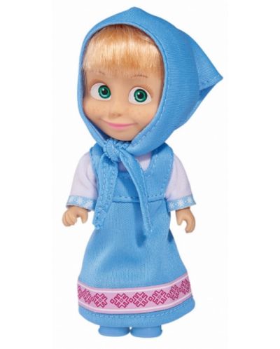 Кукла Simba Toys - Маша със синя рокля и забрадка - 1