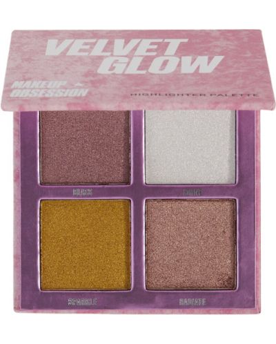 Makeup Obsession Палитра хайлайт Velvet Glow, 4 цвята - 3