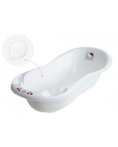 Бебешка вана Maltex - Hello Kitty, с изход за оттичане, бяла, 100 cm