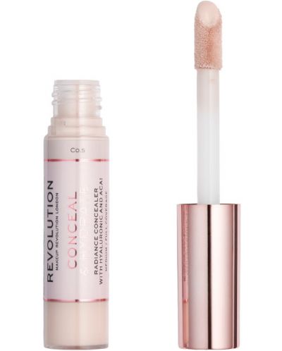 Makeup Revolution Conceal & Hydrate Течен коректор, C0.5, 13 g - 2