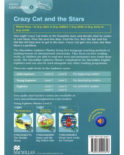 Macmillan Explorers Phonics: Crazy Cat and the Stars (ниво Young Explorer's 2) - 2