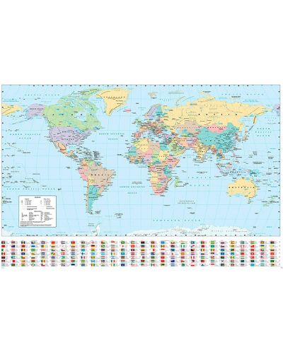 Макси плакат GB eye Education: Harper Collins - World Map 21 - 1