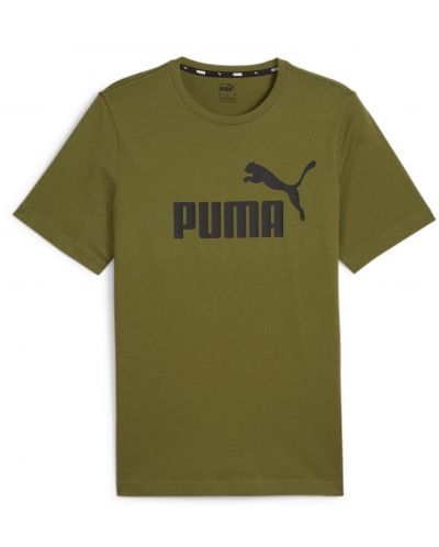 Мъжка тениска Puma - Essentials Logo Tee , зелена - 1