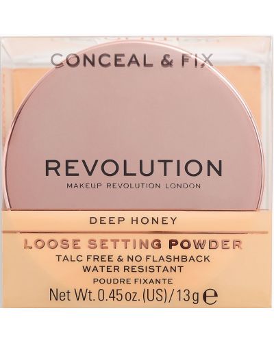 Makeup Revolution Прахообразна пудра Conceal & Fix, Deep Honey, 13 g - 5