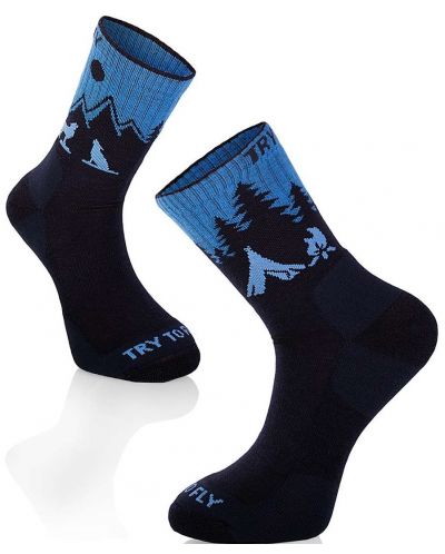 Мъжки чорапи Pirin Hill - Hiking Socks Wolf, размер 43-46, сини - 1