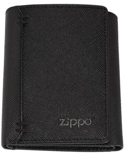 Мъжки портфейл Zippo Saffiano Tri-Fold - RFID защита, черен - 1