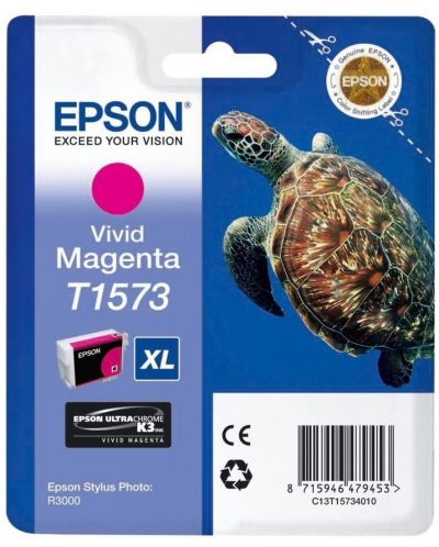 Мастилница Epson - T1573, за Epson Stylus Photo R3000, vivid magenta - 1