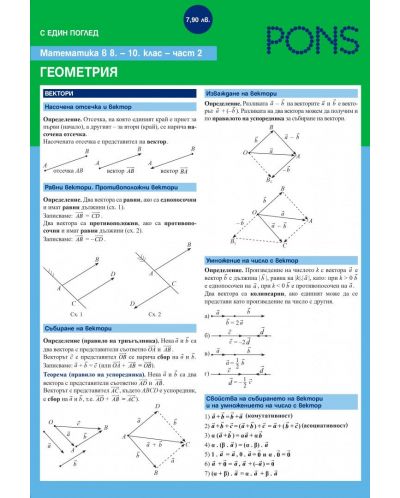 Математика с един поглед за 8. - 10. клас - част 2: Геометрия (Pons) - 1