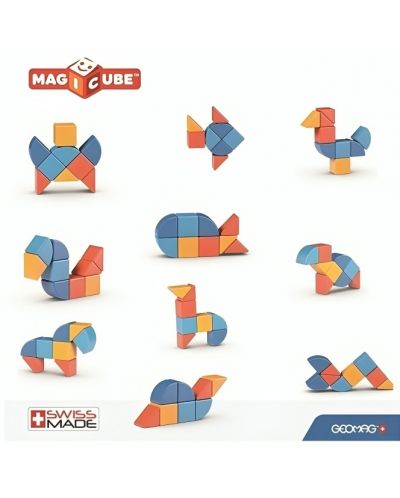 Магнитни кубчета Geomag - Magicube Животни, 9 части - 2