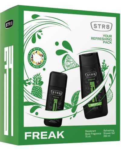 STR8 Freak Комплект - Натурален спрей и Душ гел, 75 + 250 ml - 1