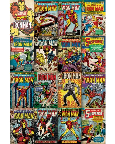 Макси плакат Pyramid - Marvel Iron Man Covers - 1