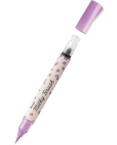 Маркер четка Pentel Milky Colour Brush - Виолетова - 1