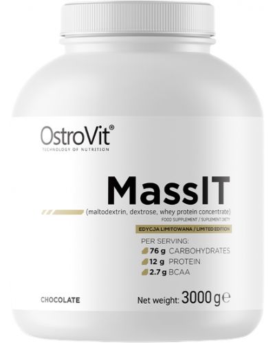 MassIT, шоколад, 3000 g, OstroVit - 1
