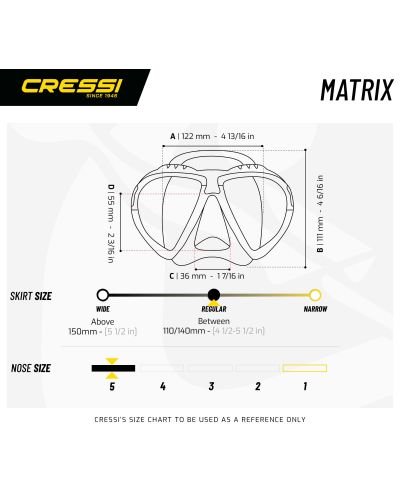 Маска за гмуркане Cressi - Matrix, черна/червена - 2