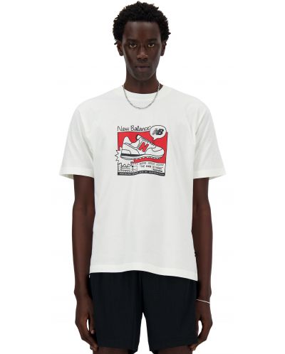 Мъжка тениска New Balance - Ad Relaxed , бяла - 3
