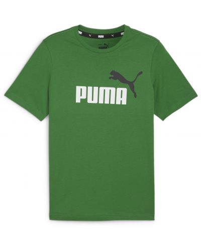 Мъжка тениска Puma - Essentials+ Two-Tone Logo , зелена - 1