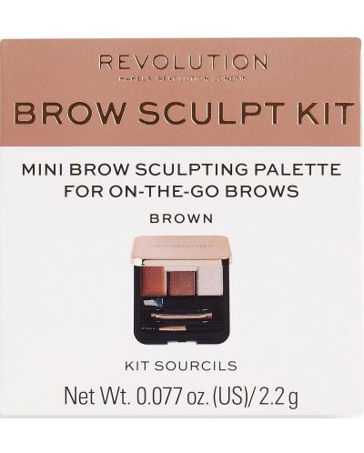 Makeup Revolution Комплект за вежди Brow Sculpt Brown, 0.8 g - 6