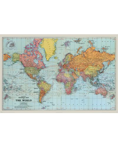 Макси плакат Pyramid - Stanfords General Map Of The World (Colour) - 1