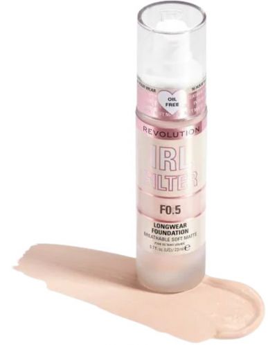 Makeup Revolution Дълготраен фон дьо тен IRL Filter, F0.5, 23 ml - 4