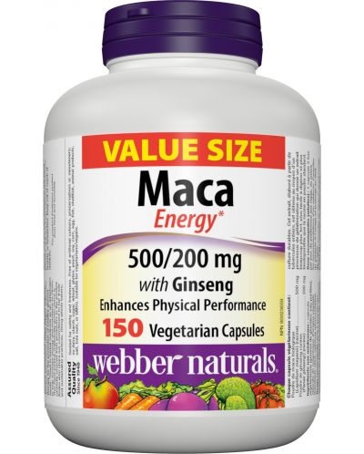 Maca Energy with Ginseng, 150 капсули, Webber Naturals - 1