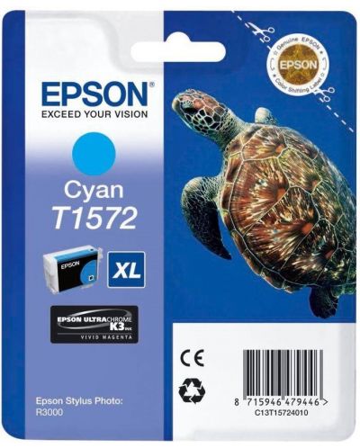Мастилница Epson - T1572, за Epson Stylus Photo R3000, cyan - 1