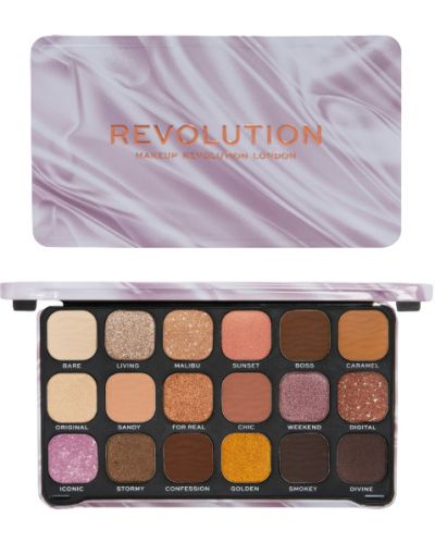 Makeup Revolution Forever Flawless Палитра сенки Nude Silk, 18 цвята - 1