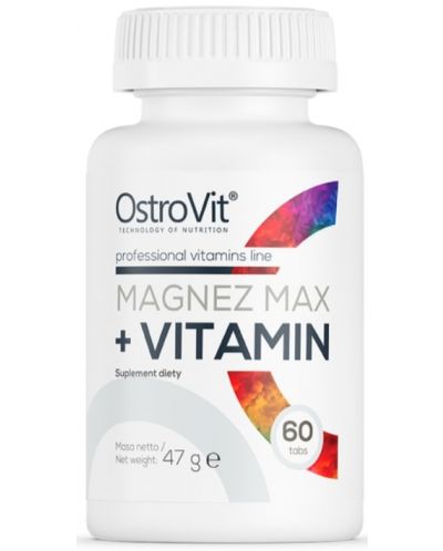 Magnez Max + Vitamin, 60 таблетки, OstroVit - 1