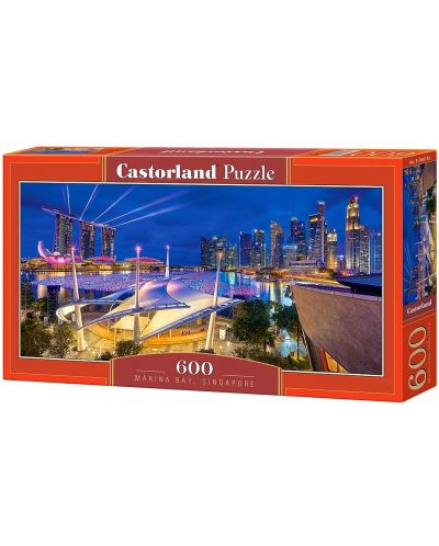 Панорамен пъзел Castorland от 600 части - Марина Бей, Сингапур - 1