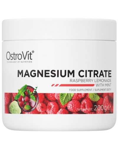 Magnesium Citrate, малинова лимонада и мента, 200 g, OstroVit - 1