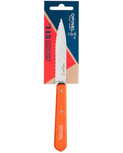 Малък кухненски нож Opinel - Serrated №113, оранжев - 2
