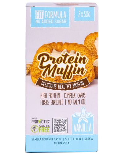 Protein Muffin Мъфини с ванилия, 2 x 50 g, KT Sportline - 1