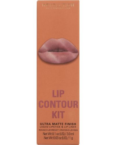 Makeup Revolution Kомплект за устни - Червило и Молив Lover, 3 ml + 1 g - 4
