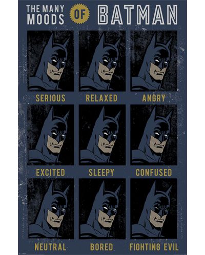 Макси плакат Pyramid - DC Originals (The Many Moods Of Batman) - 1
