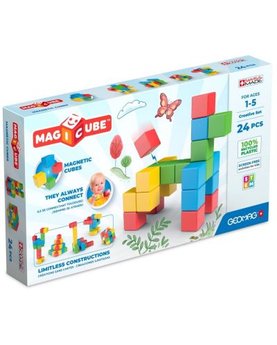 Магнитни кубчета Geomag - Magicube Творения, 24 части - 1