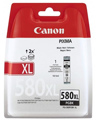 Мастилница Canon - PGI-580XL, за PIXMA TS9150, черна - 1