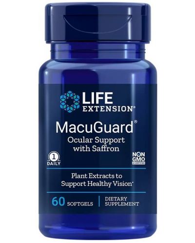 MacuGuard Ocular Support with Saffron, 60 софтгел капсули, Life Extension - 1